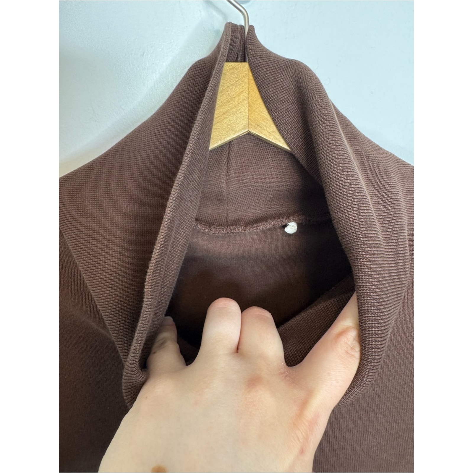 Twothirds Brown Organic Cotton Turtleneck Sweatshirt Midi Dress Size Small — image 5 of 6